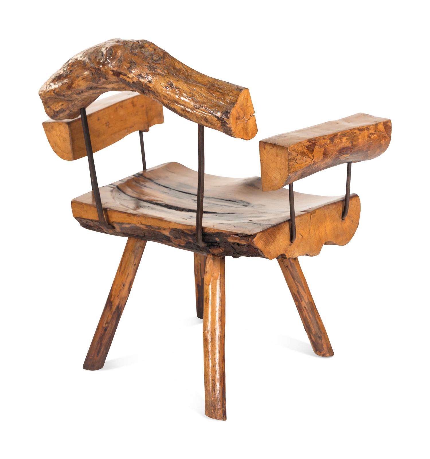Pair of Live-Edge Sabena Style Armchairs, c. 1950