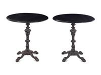 A Pair of French Cast Iron-Base Café Tables