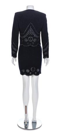 Valentino Boutique Two Piece Navy Wool Ensemble, 1990-2000s Size label: 6