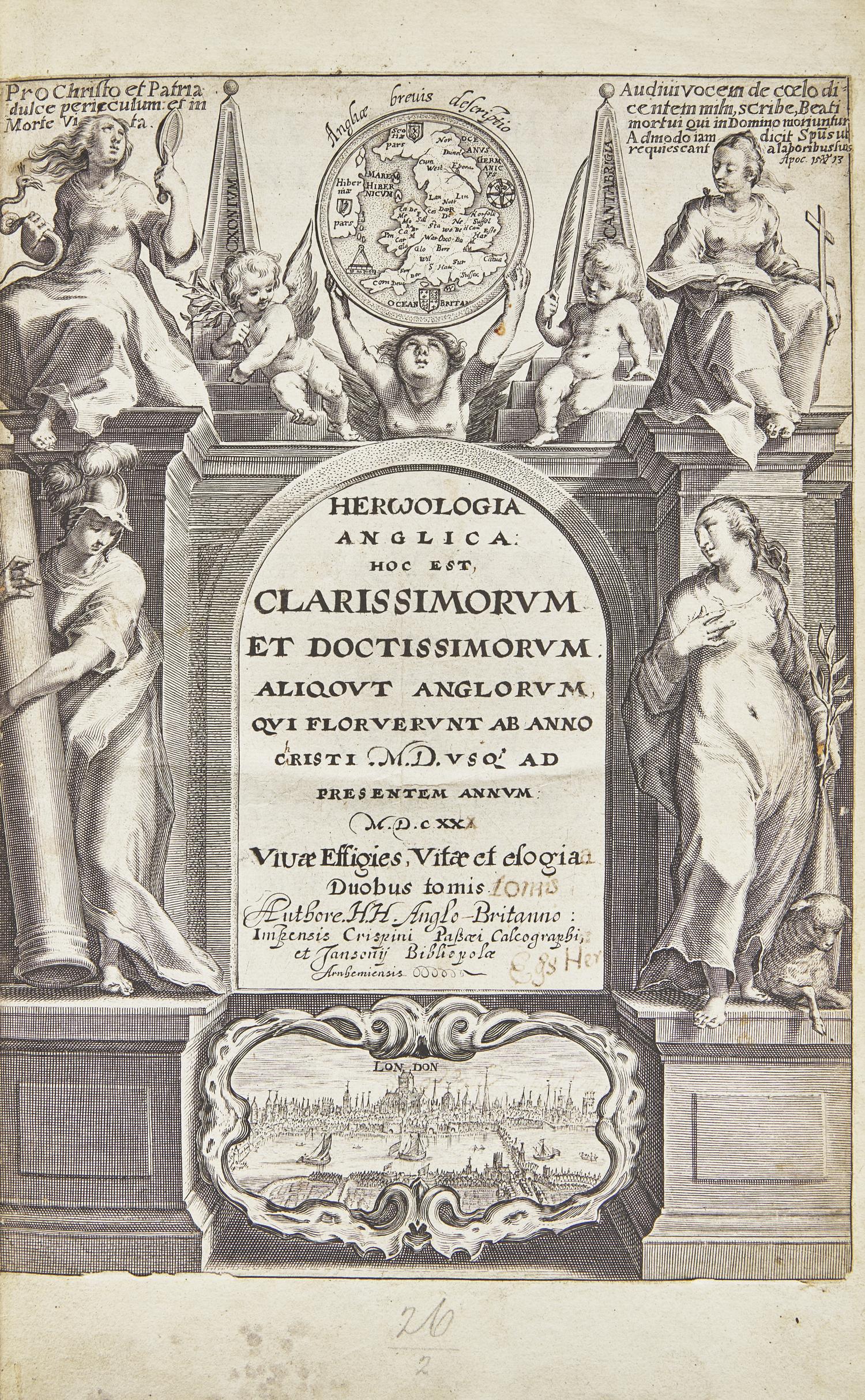 [Plate Books] (Holland, Henry). Heroologia Anglica: hoc est clarissimorum et doctissimorum aliqout Anglorum qui floruerunt ab anno Christi M.D. usque ad presentem annum M.D.C.XX. Vivae effigies, Vitae et Elogia, duobus tomis.
