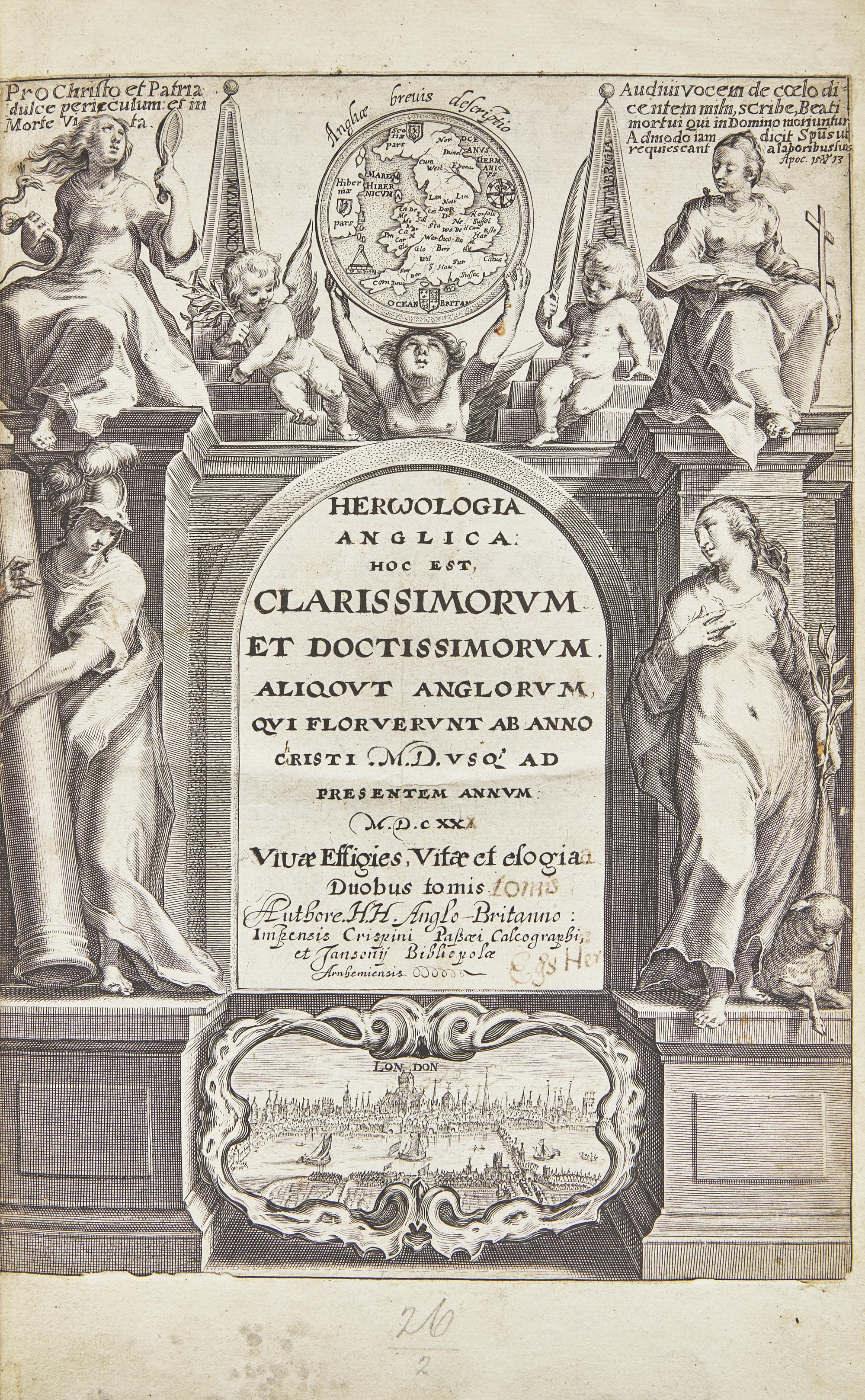 [Plate Books] (Holland, Henry). Heroologia Anglica: hoc est clarissimorum et doctissimorum aliqout Anglorum qui floruerunt ab anno Christi M.D. usque ad presentem annum M.D.C.XX. Vivae effigies, Vitae et Elogia, duobus tomis.