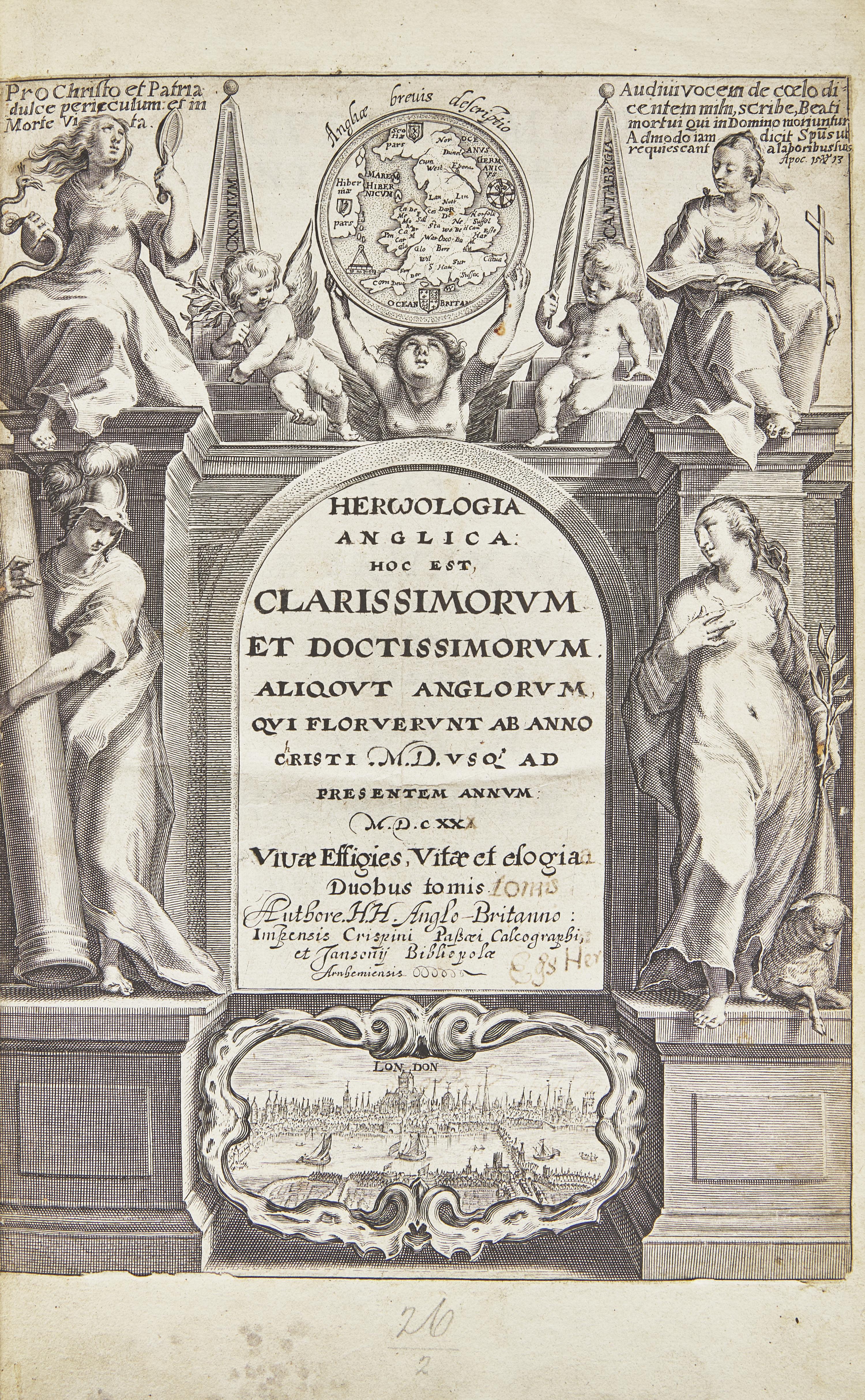 [Plate Books] (Holland, Henry). Heroologia Anglica: hoc est clarissimorum et doctissimorum aliqout Anglorum qui floruerunt ab anno Christi M.D. usque ad presentem annum M.D.C.XX. Vivae effigies, Vitae et Elogia, duobus tomis.