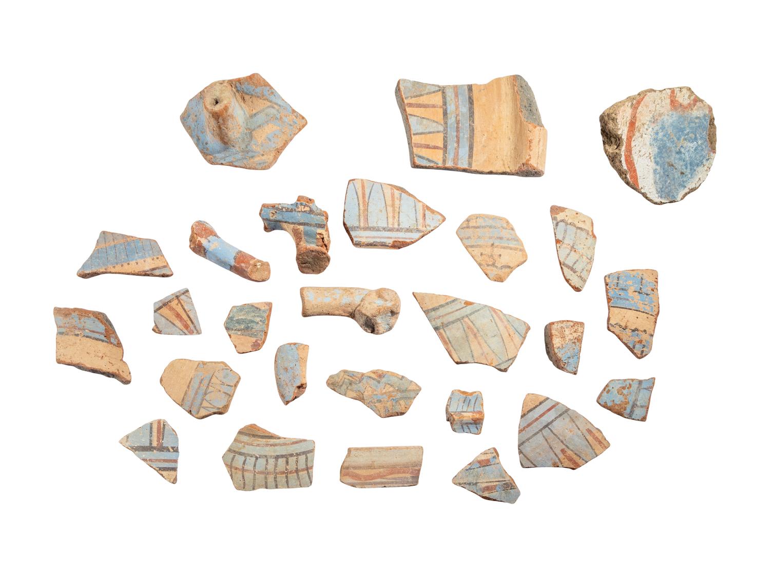 47 Egyptian Painted Terracotta Fragments