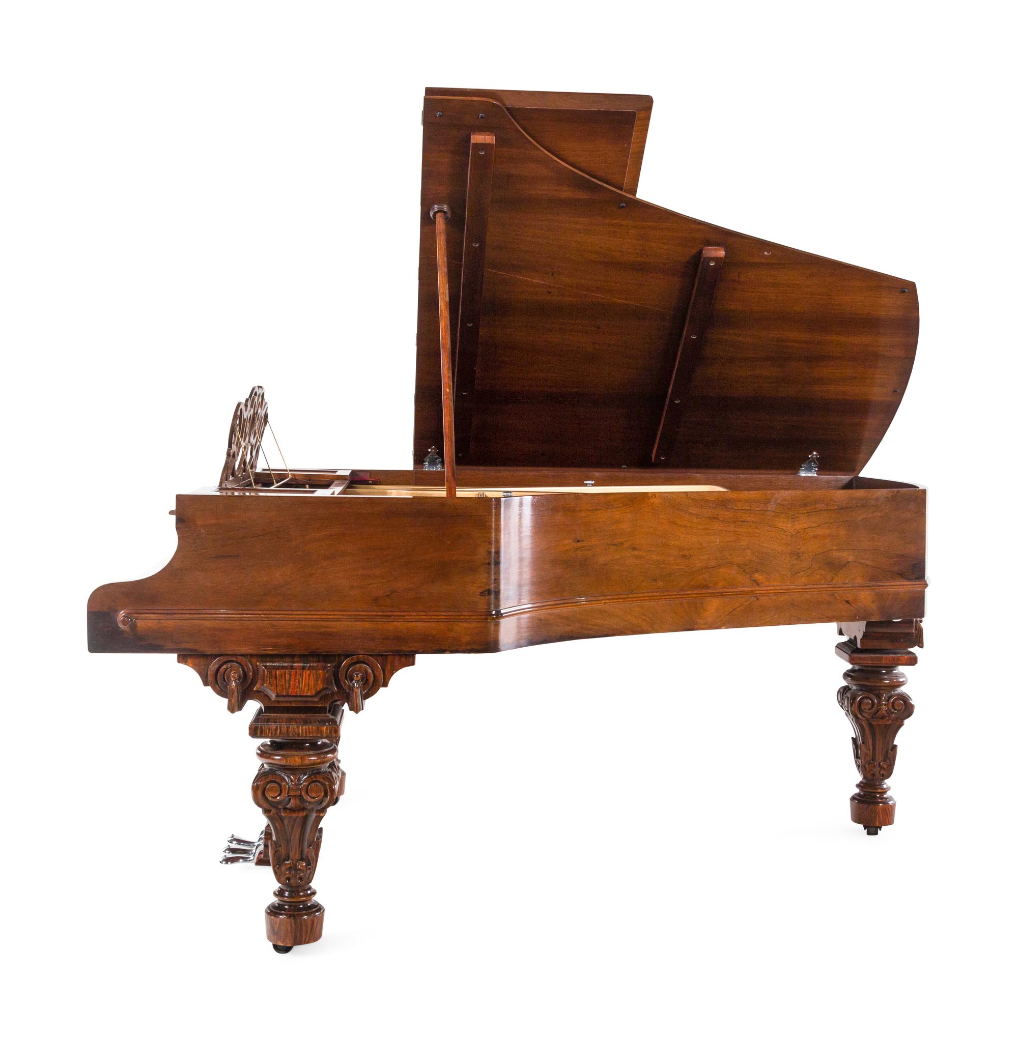 A Chickering & Sons Victorian Rosewood Parlor Grand Piano