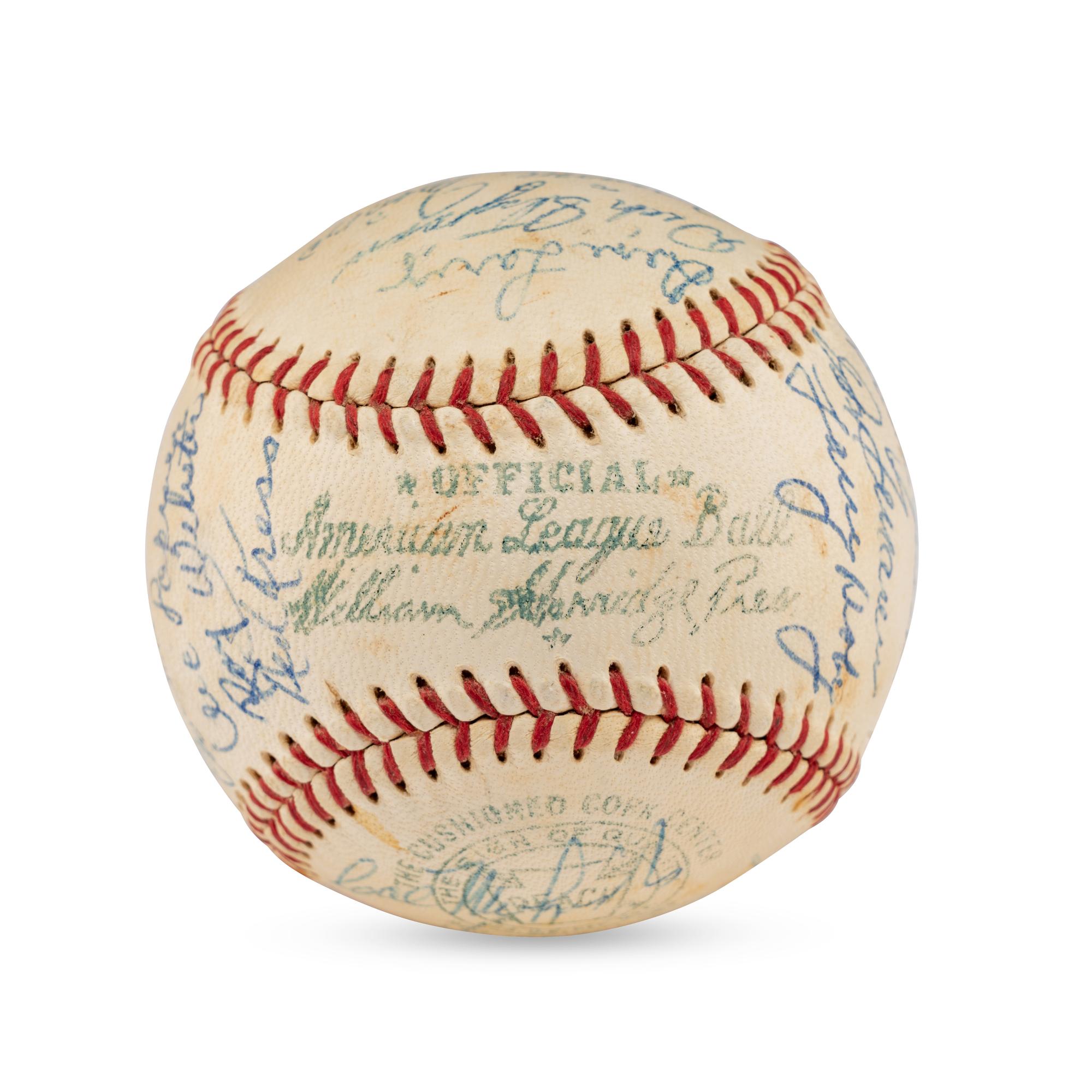 A 1959 Cleveland Indians Team Signed Autograph Baseball