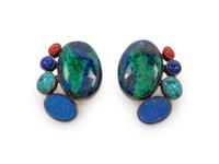Southwestern Turquoise, Lapis, and Coral Earrings
