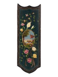 Two Paint Decorated Wood Panels