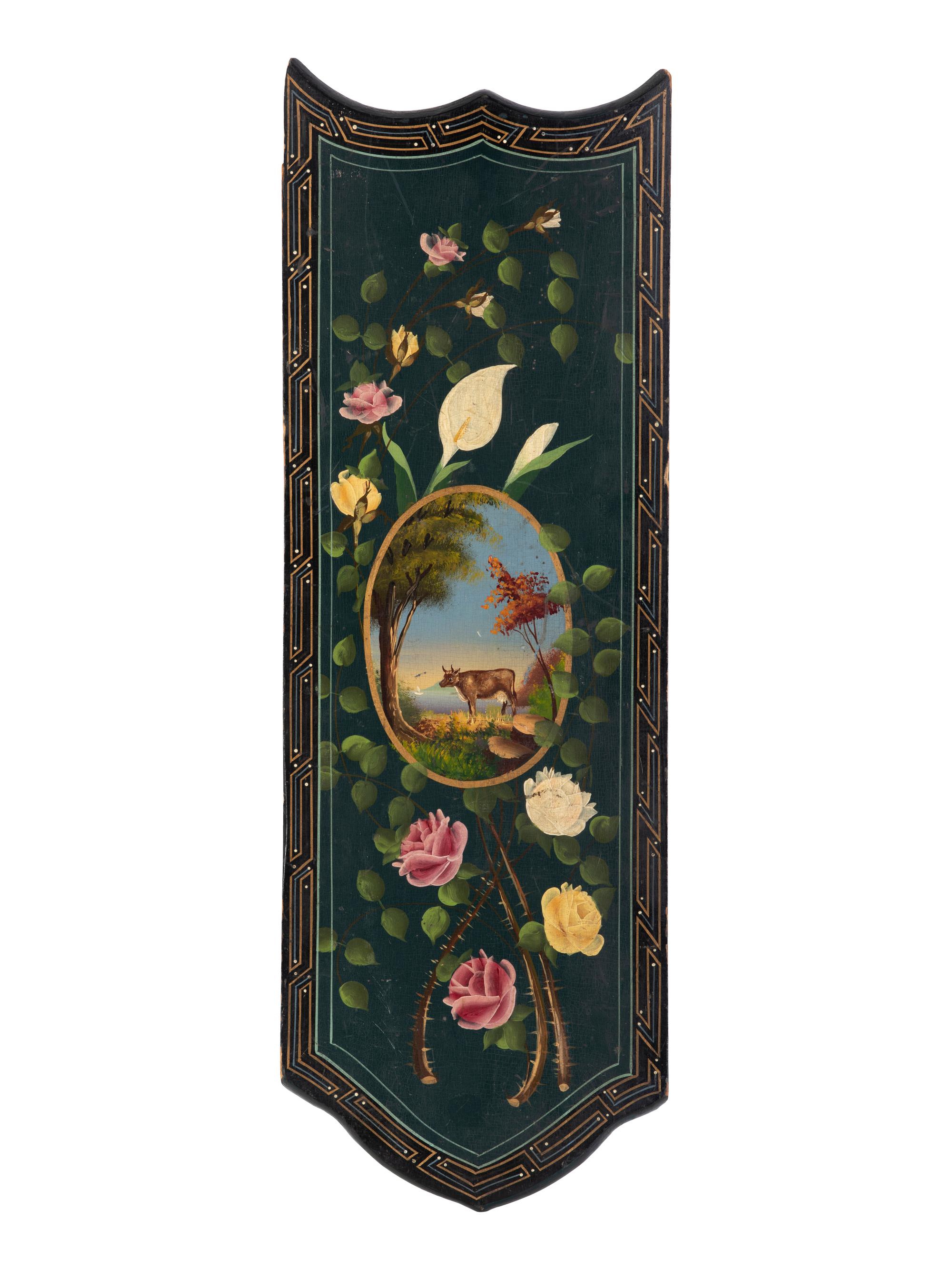 Two Paint Decorated Wood Panels