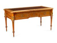 A Louis XVI Style Gilt Bronze Mounted Bureau Plat