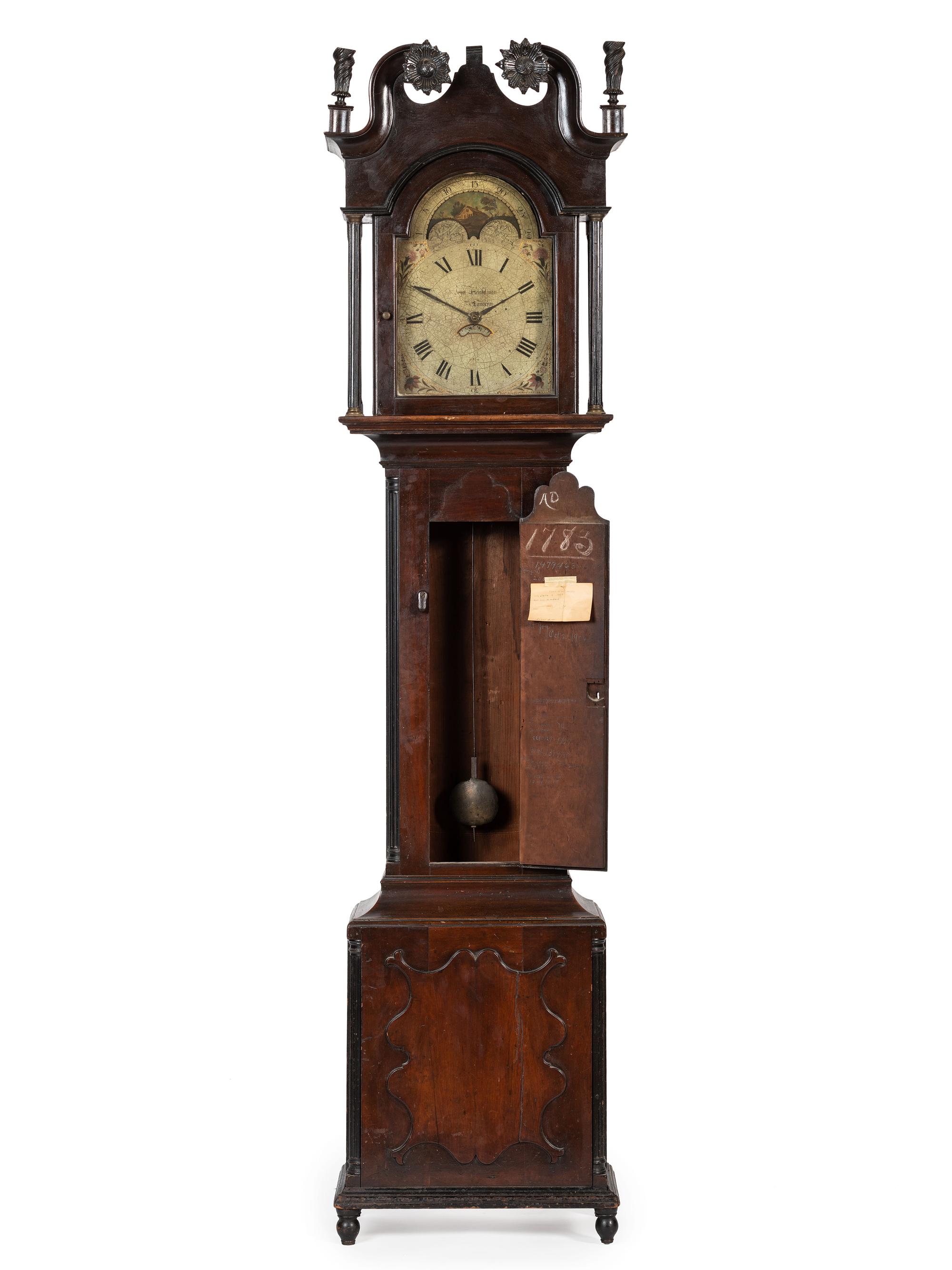 A German-Pennsylvania Mahogany Tall Case Clock