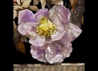 A pair of Chinese hardstone “Flowering Bonsai” in cloisonné jardinieres, 19th to early 20th century 景泰藍花盆寶石盆栽 十九至二十世紀
