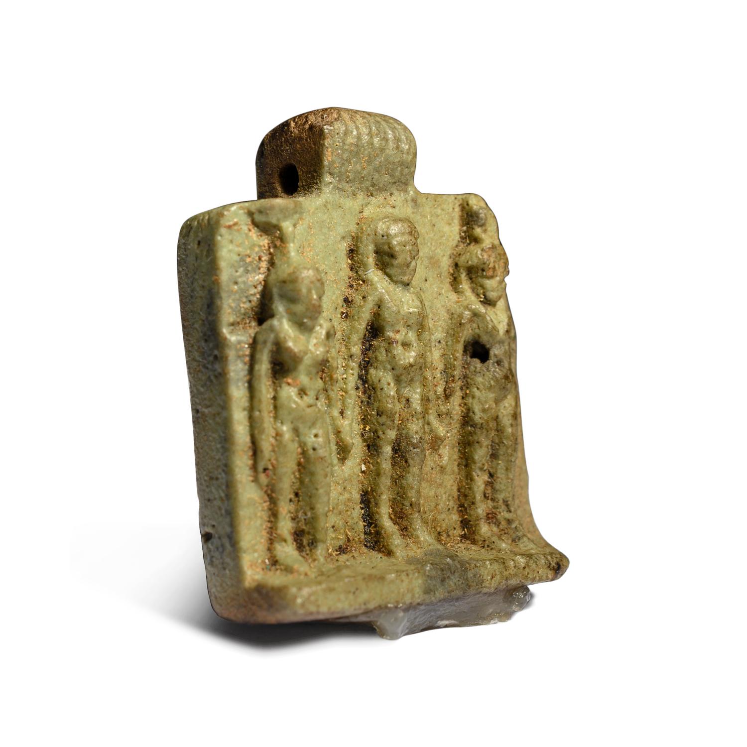 An Egyptian Faience Triad Amulet