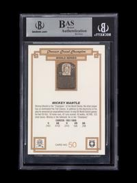 A 1984 Donruss Champions Mickey Mantle Signed Autograph Baseball Card No. 50 (Beckett Authentication Services BAS Certified)