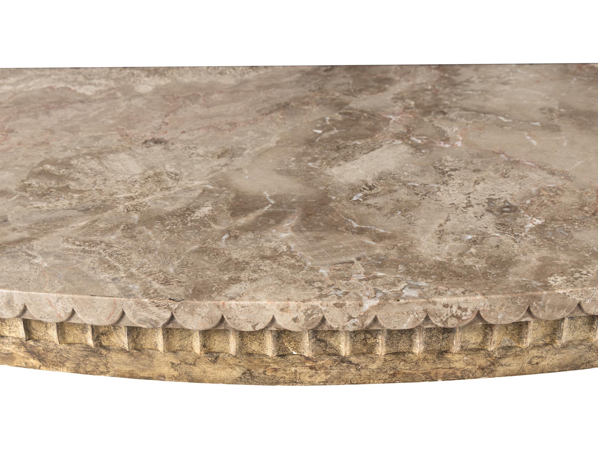 An English Painted Marble-Top Console Table
