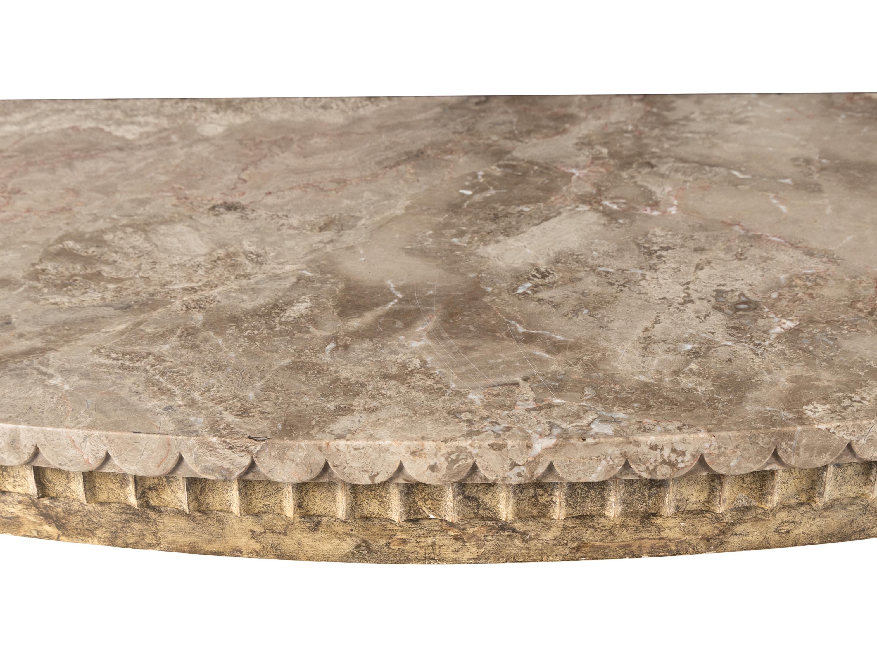 An English Painted Marble-Top Console Table