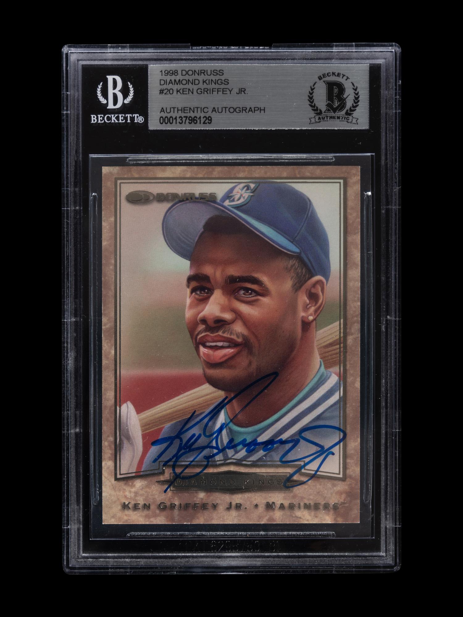 A 1998 Donruss Diamond Kings Ken Griffey Jr. Signed Autograph Baseball Card No. 20 (Beckett Authentication Services BAS Certified),