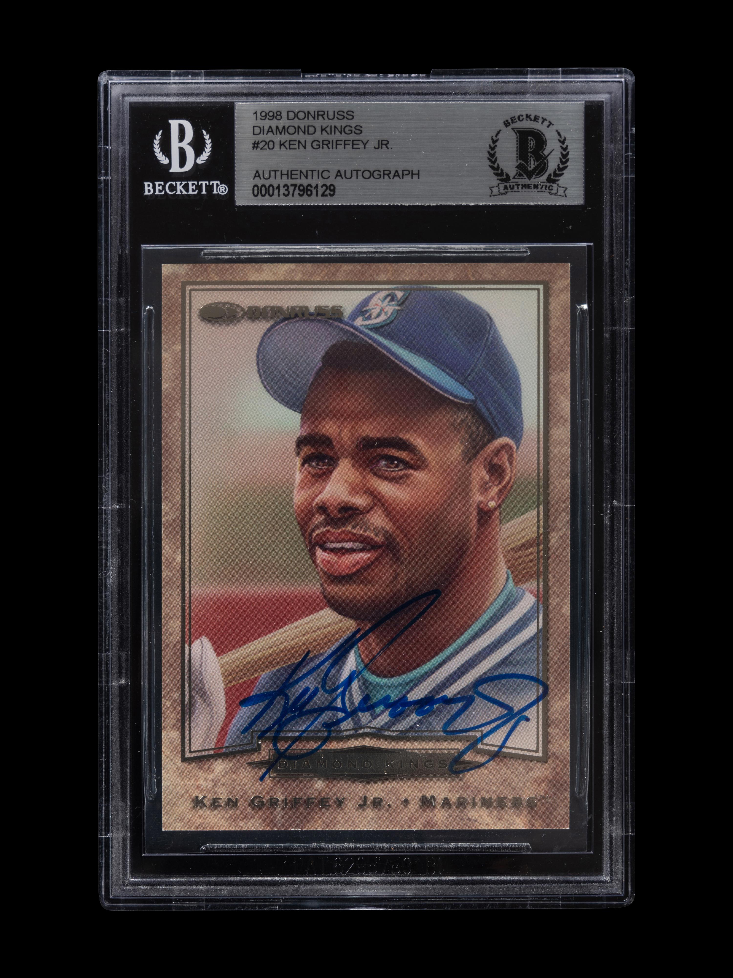 A 1998 Donruss Diamond Kings Ken Griffey Jr. Signed Autograph Baseball Card No. 20 (Beckett Authentication Services BAS Certified),