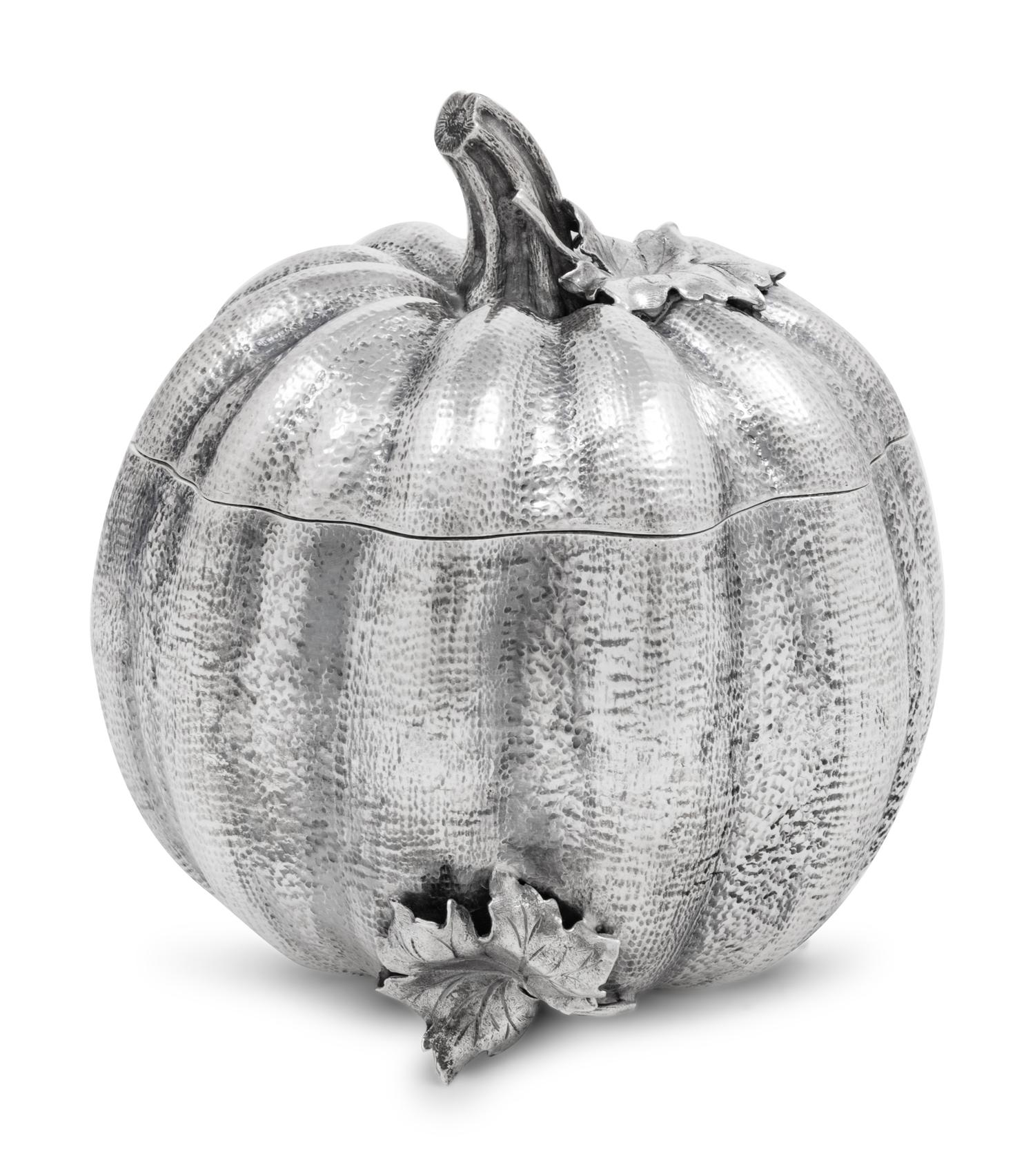 A Buccellati Silver Pumpkin Form Covered Jar