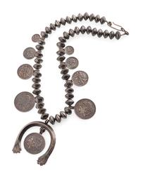 Navajo Silver Squash Blossom Necklace, with Coins