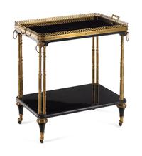 A Neoclassical Style Gilt Metal Serving Cart