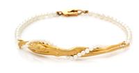 An 18 Karat Yellow Gold and Pearl "Eden" Design Bracelet, Carrera y Carrera, 7.60 dwts.