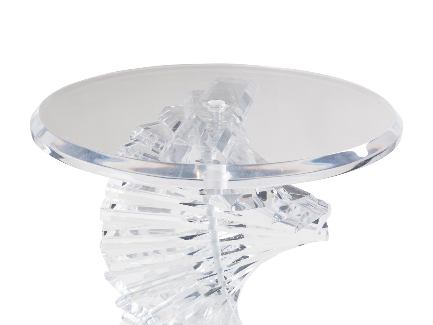 A Stacked Acrylic and Glass Center Table