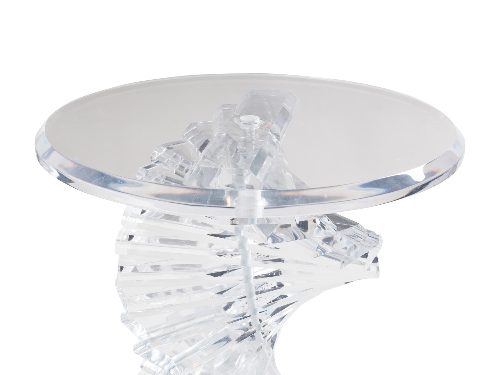 A Stacked Acrylic and Glass Center Table
