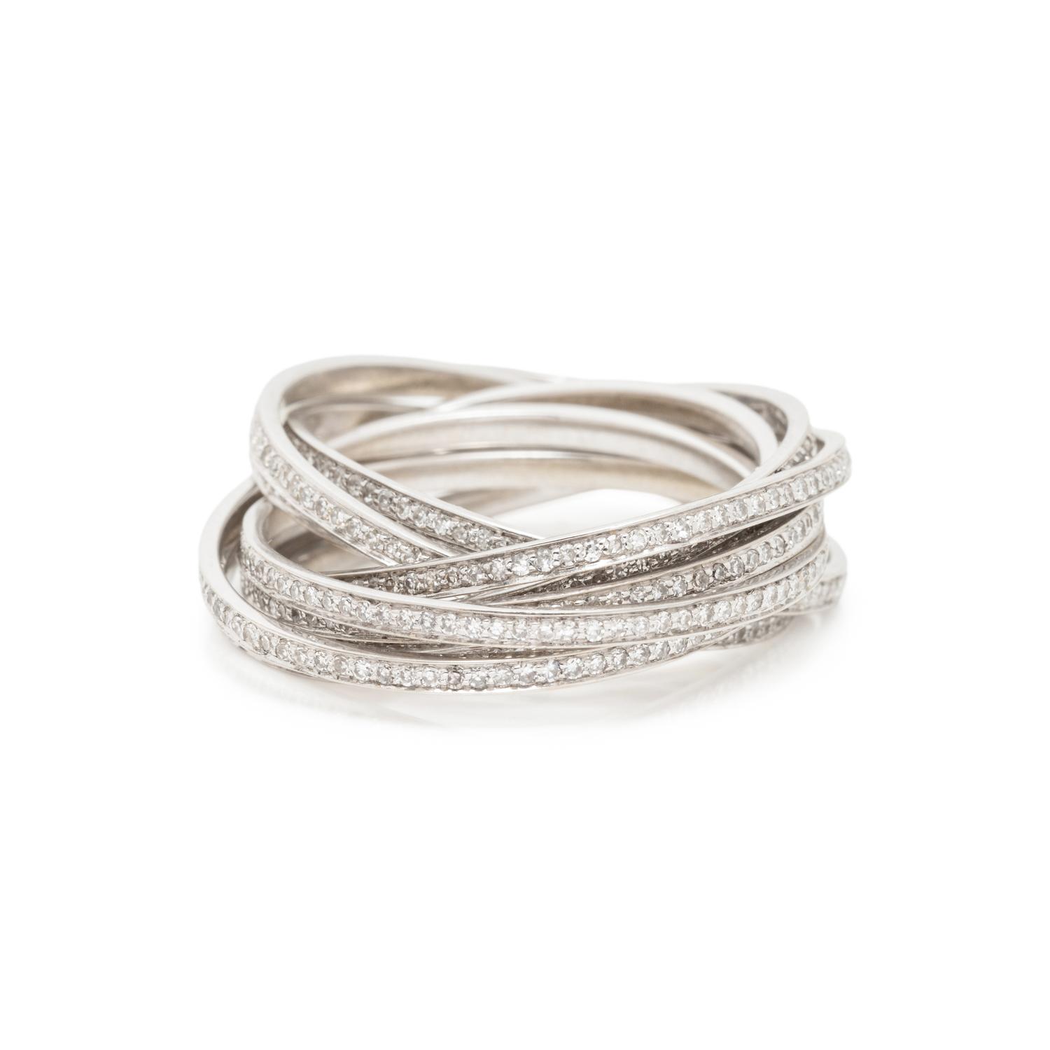 SHAY, WHITE GOLD AND DIAMOND 'ROLLING ORBIT' RING