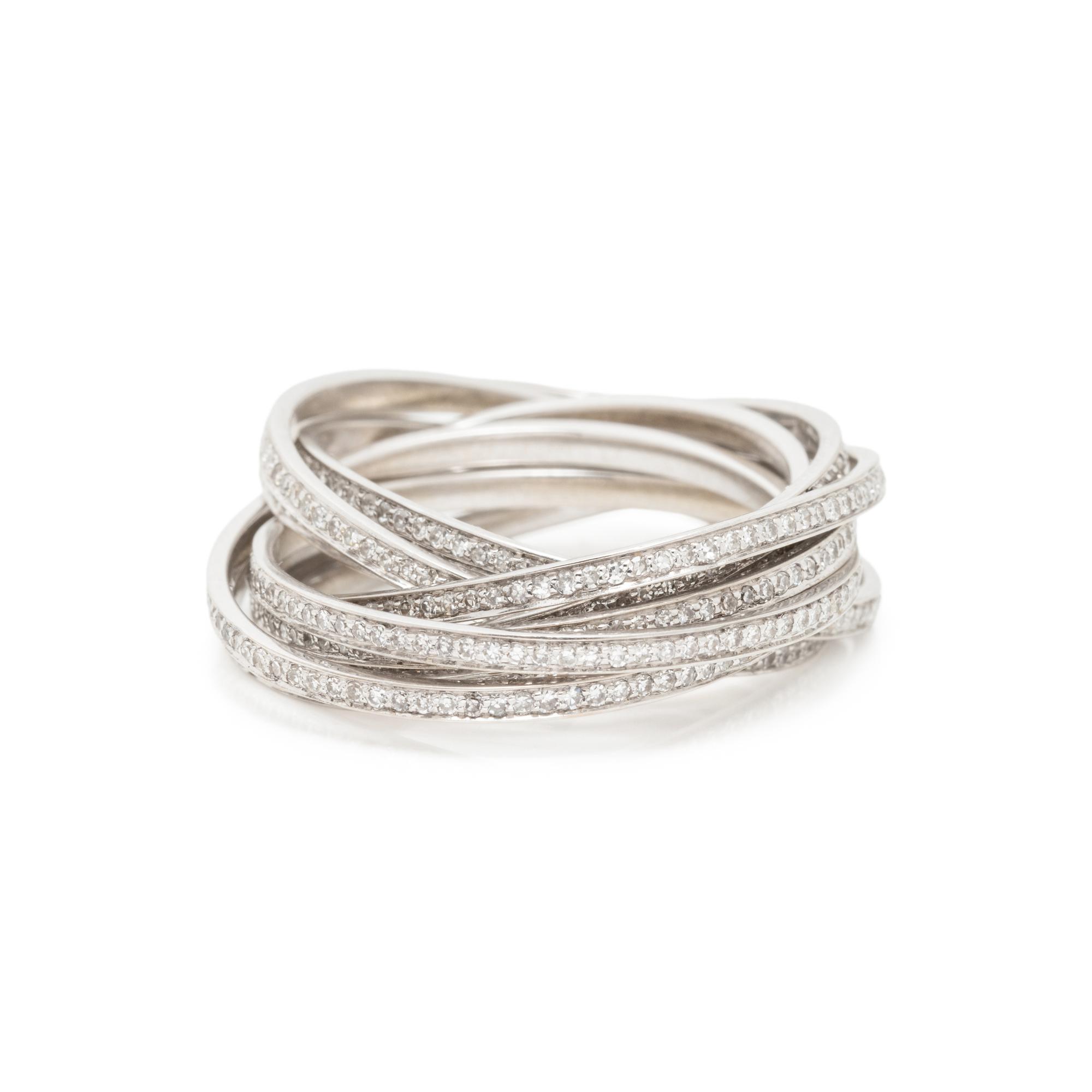 SHAY, WHITE GOLD AND DIAMOND 'ROLLING ORBIT' RING