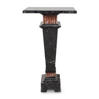 A Nero Marquina and Rosso Francia Marble Pedestal
