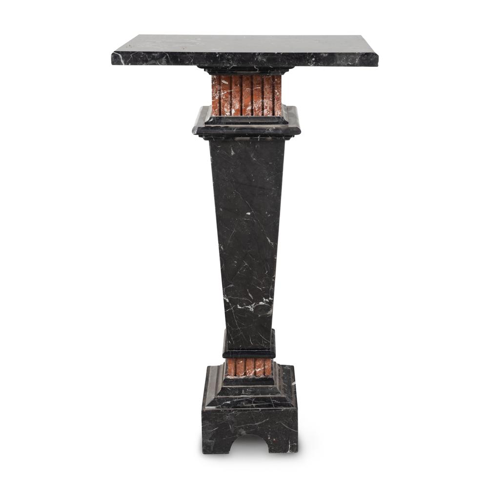 A Nero Marquina and Rosso Francia Marble Pedestal