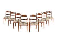 A Set of Eight English Mahogany Dining Chairs