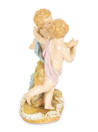 A Meissen Porcelain Figural Group of Two Putti — 19th Century