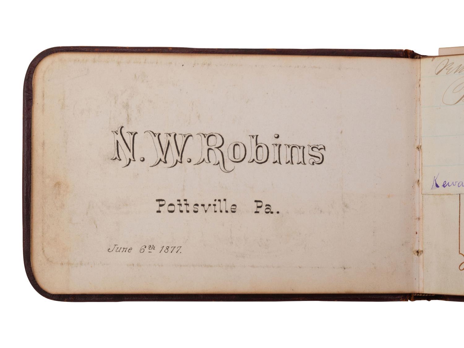 HAYES, Rutherford B. (1822-1893). Autograph book featuring signature of Hayes ("R.B. Hayes"), as President, and members of his cabinet and the 45th US Congress.