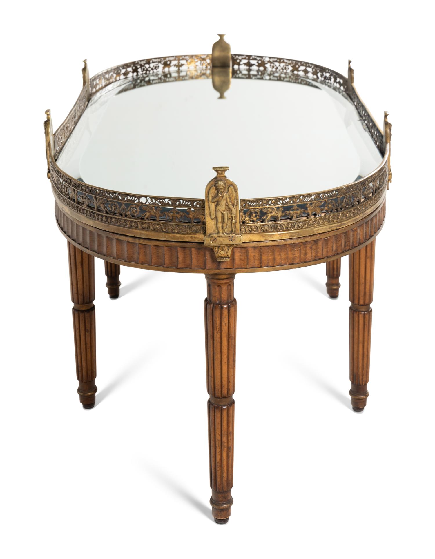 A Continental Gilt Metal Mounted Low Table