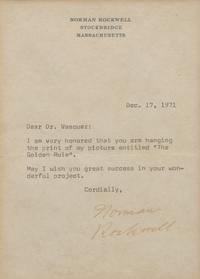 [Americana] Rockwell, Norman. Group of 2 Posters and a Typed Letter, signed