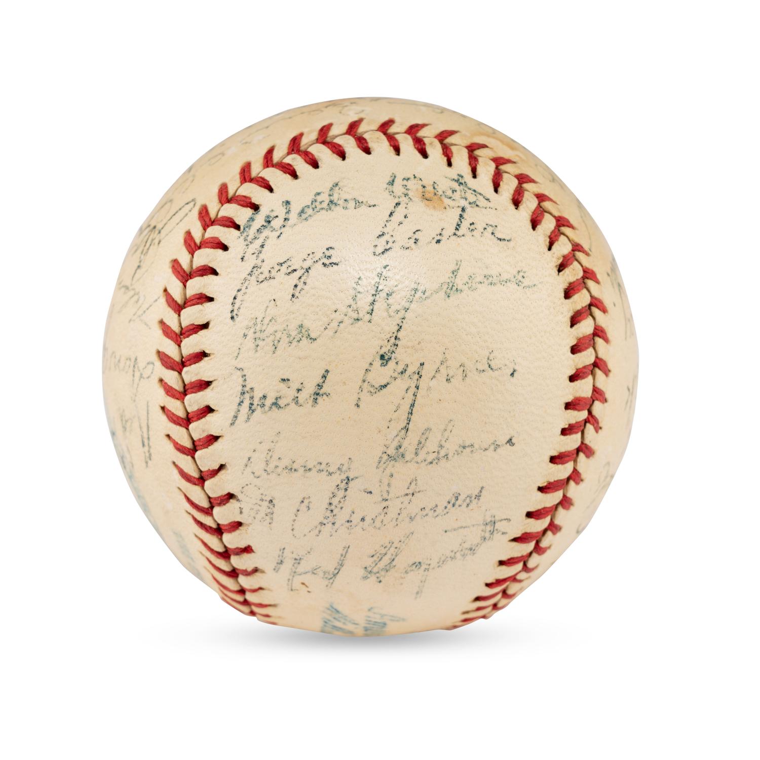 A 1944 St. Louis Browns Team Signed Autograph Baseball Featuring Multiple Hall of Famers (JSA Letter of Authenticity),