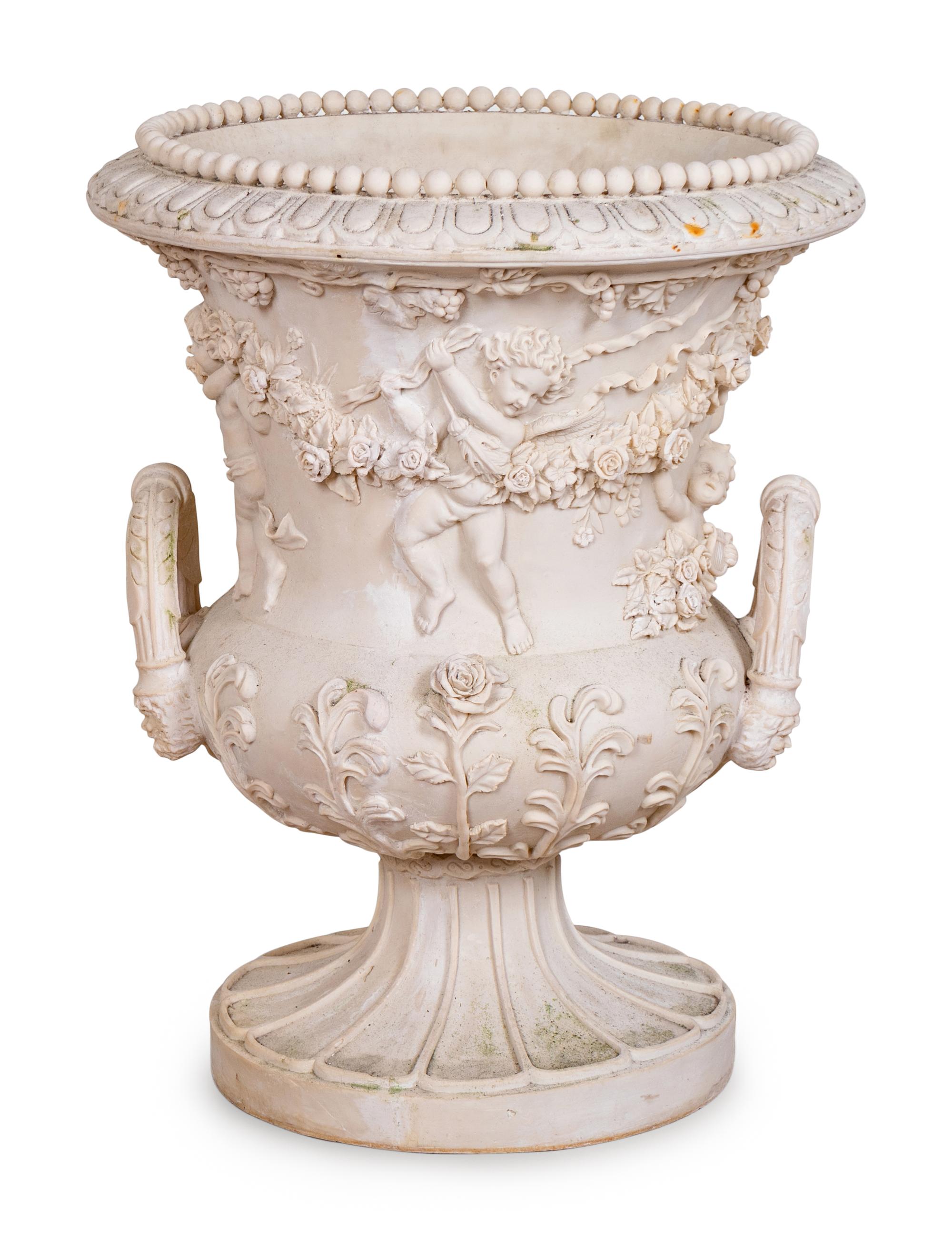 A Neoclassical Style Cast Resin Campana-Form Urn — 20TH CENTURY