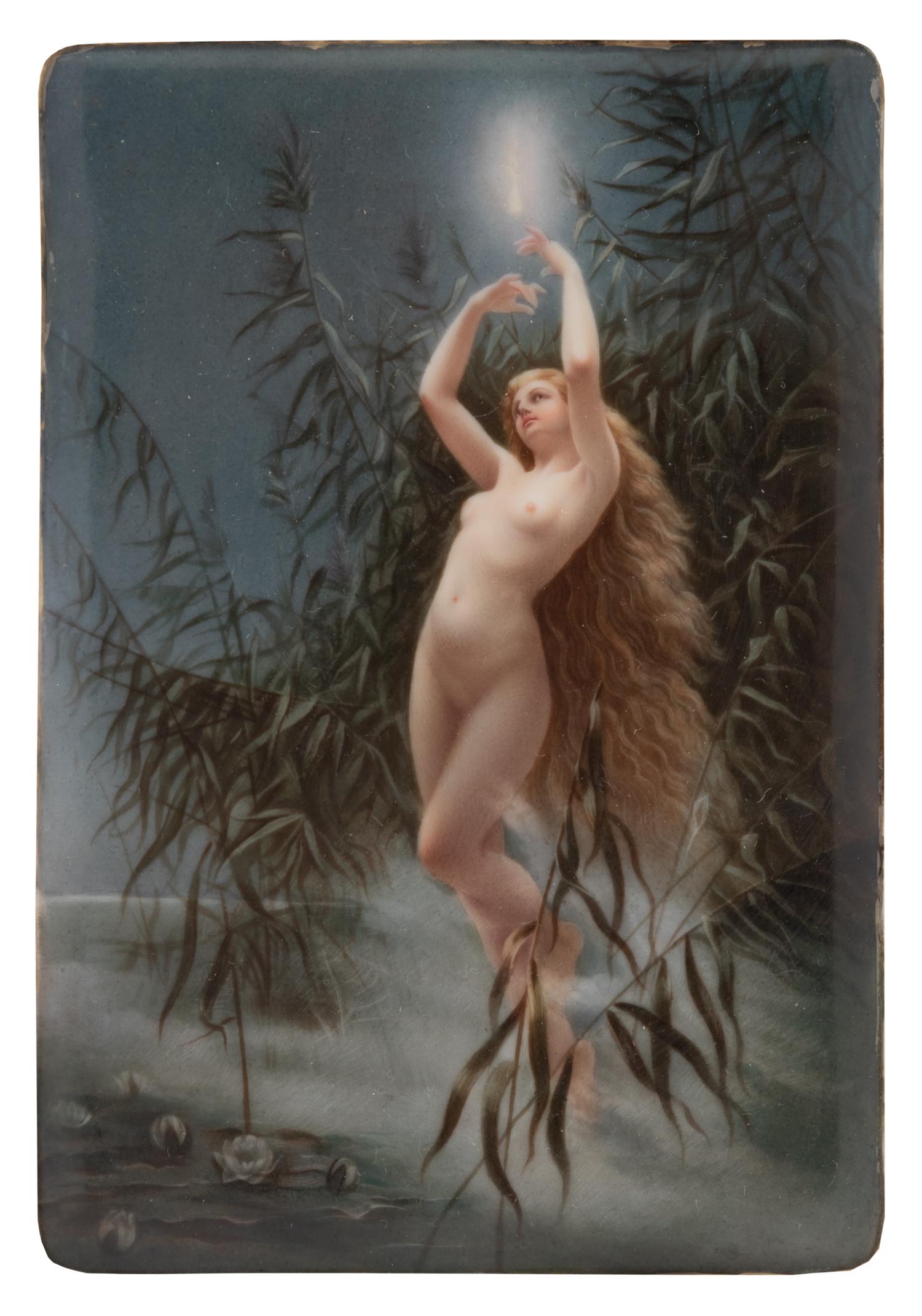 A Hutschenreuther Porcelain Plaque in a Giltwood Frame
