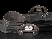 Fred Harvey Era Navajo Sterling Silver and Turquoise Cuff Bracelets