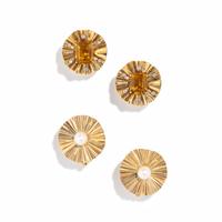 TWO PAIRS OF YELLOW GOLD AND MULTIGEM EARRINGS
