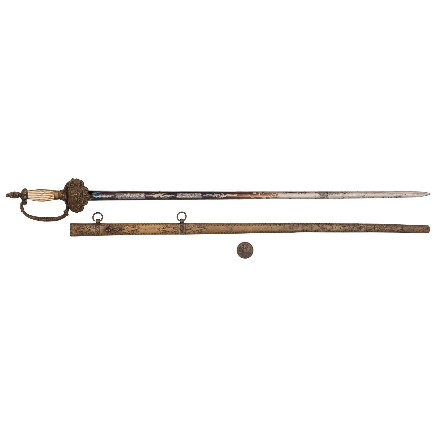 Lady Liberty Hilt Horstmann Presentation Militia Officer's Sword of Captain Charles Swearingen given by Secretary of War Simon Cameron