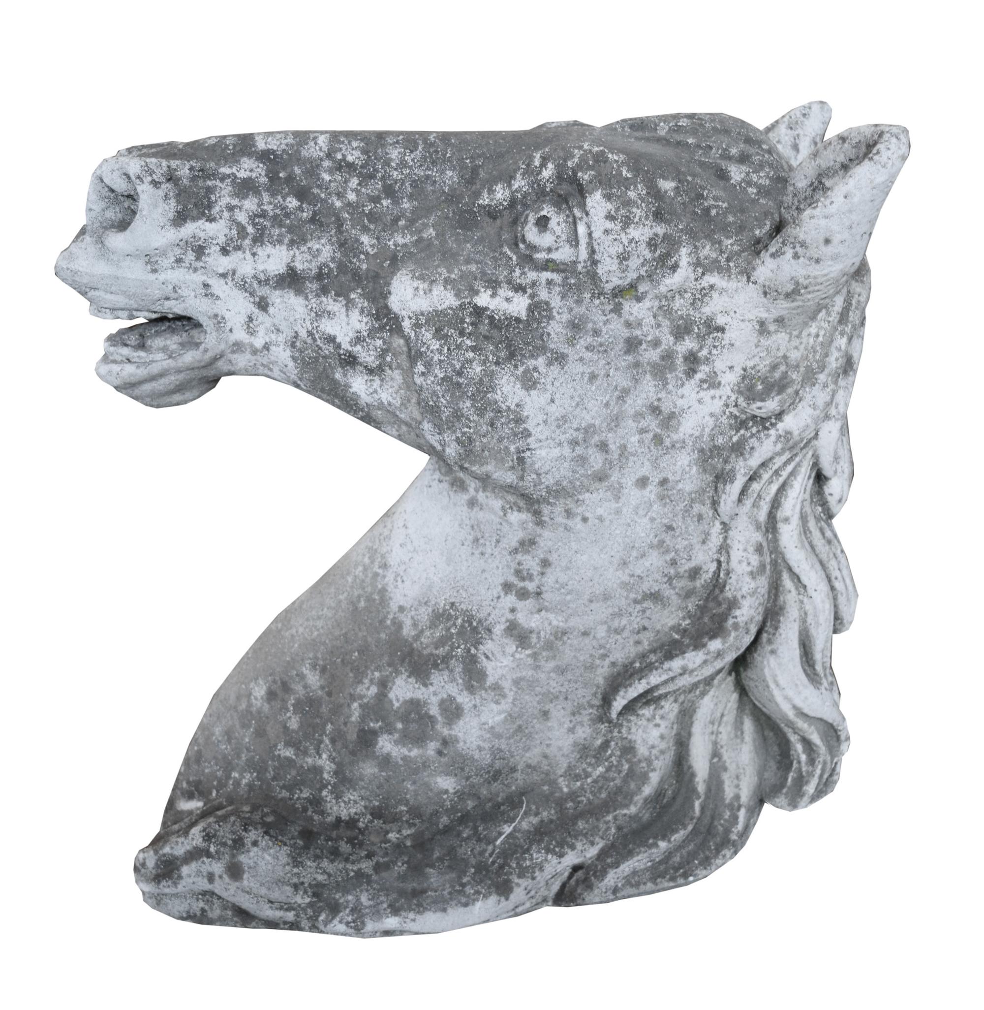 A Cast Stone Horse Head 15.5" W x 8" D x 17" H — Italy, 20th Century