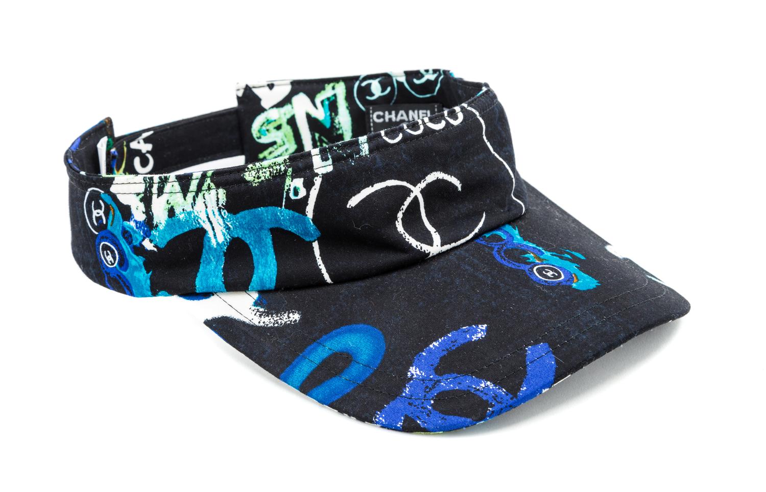 A Chanel Black Cotton Visor,