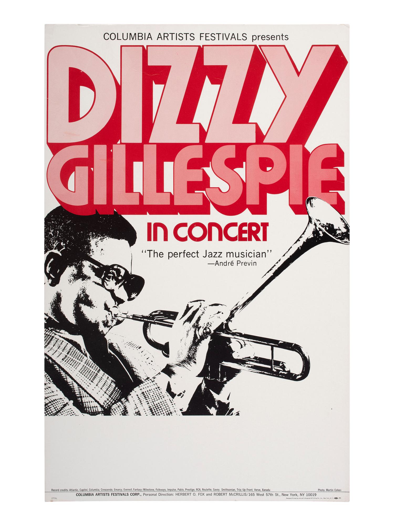 [MUSIC]. A group of 3 posters promoting performances by jazz musicians, incl. Ella Fitzgerald, Dizzy Gillespie, and Hugh Masekela.