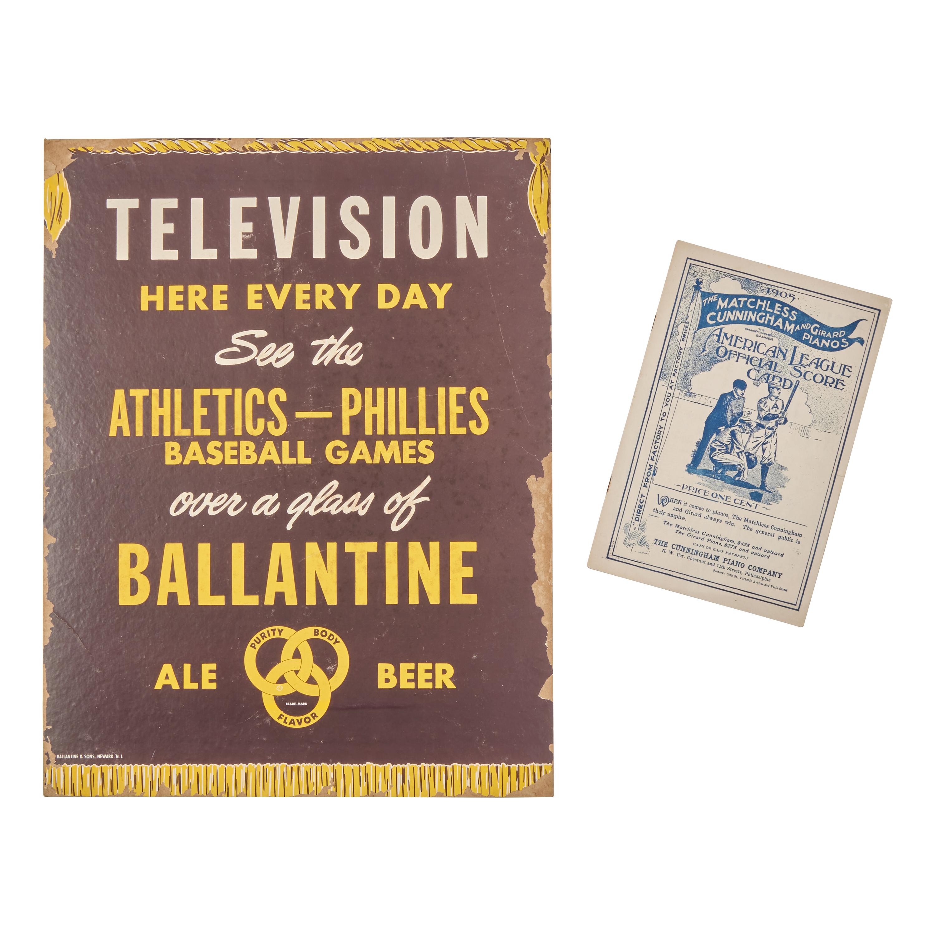[Baseball] Group of 2 Items Related to Early Philadelphia Baseball