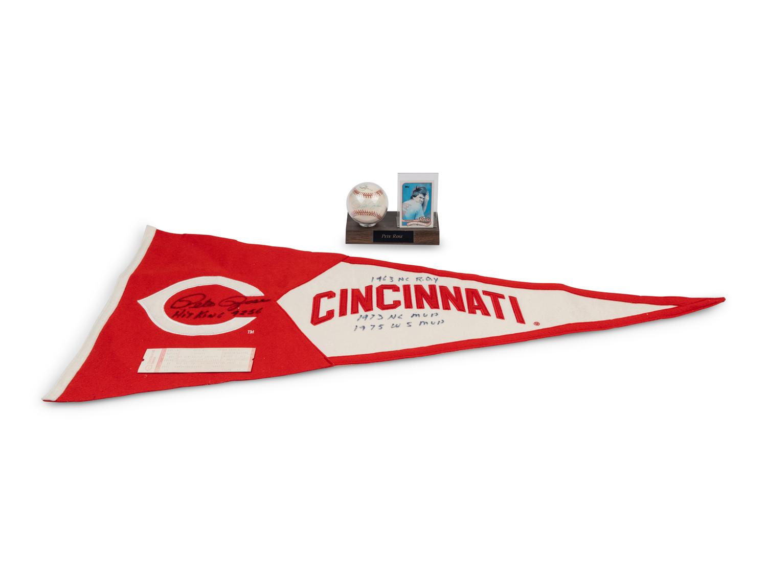A Large Group of Pete Rose Items Including Multiple Autographs and Full Ticket from 4,192 Career Hit Game,