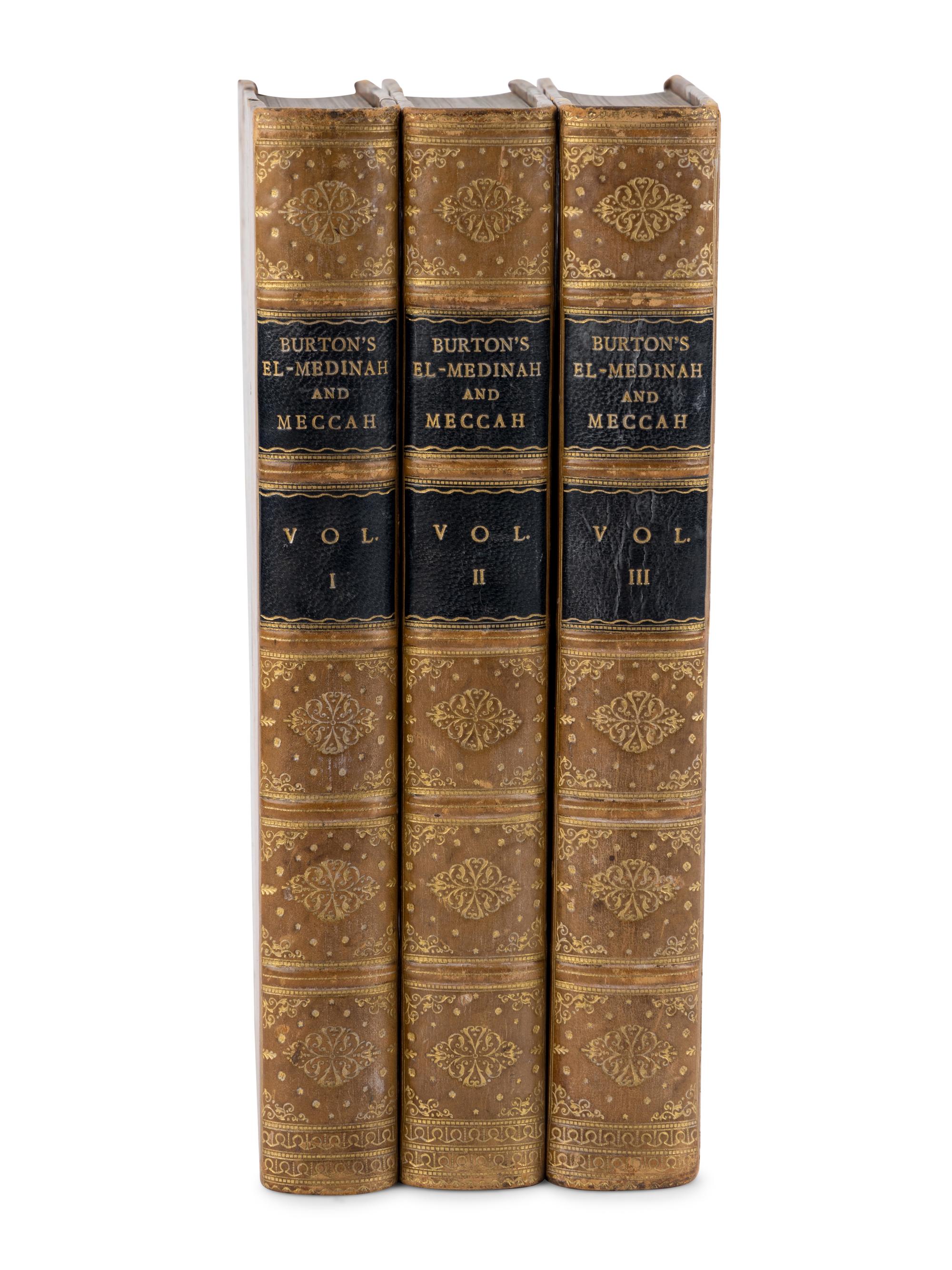 BURTON, Richard Francis, Sir (1821-1890). Personal Narrative of a Pilgrimage to El-Medinah and Meccah . London: Longman, Brown, Green, and Longmans, 1855-1856.