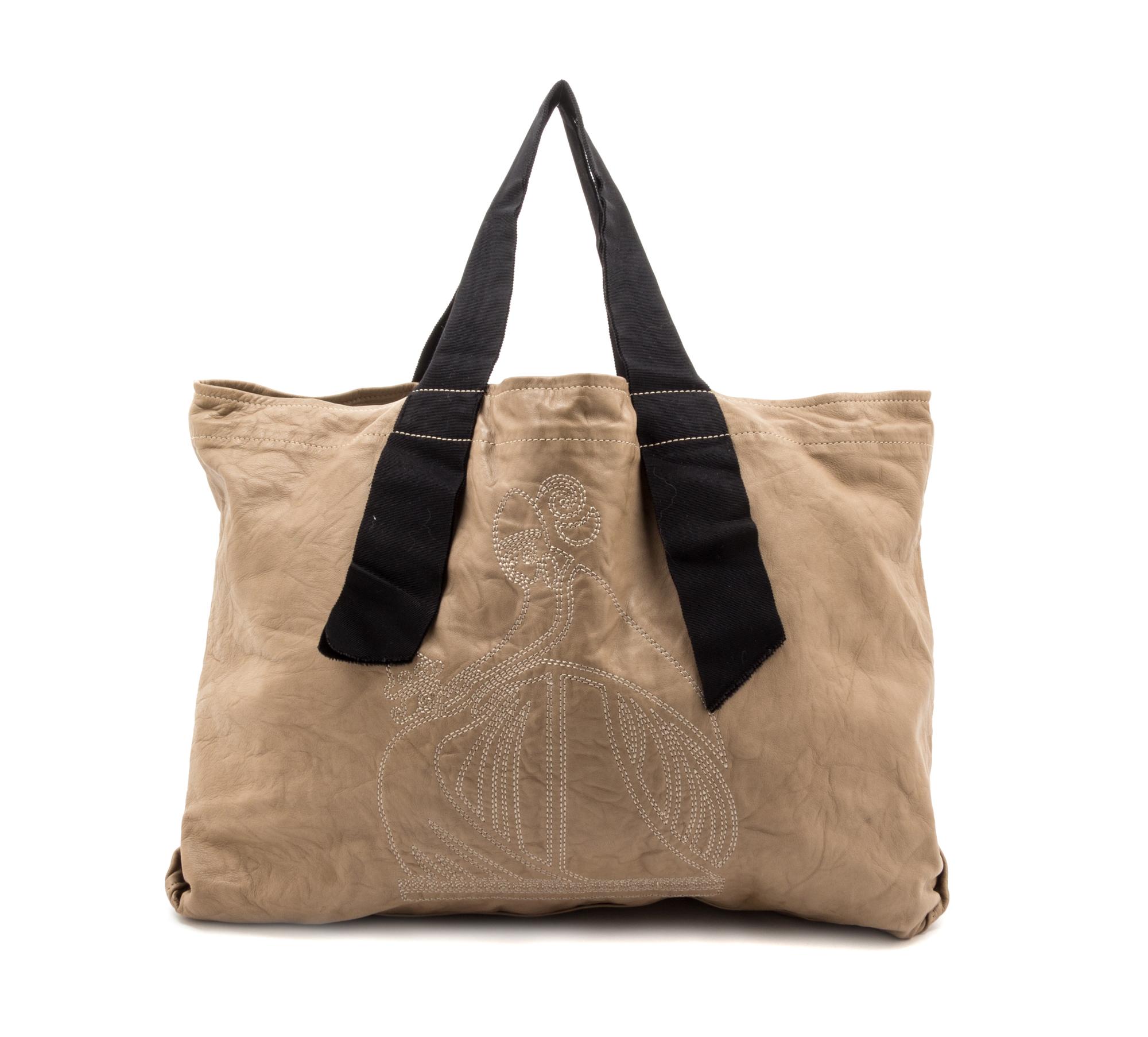 A Lanvin Taupe Leather Tote, 20" x 13.5" x 2".