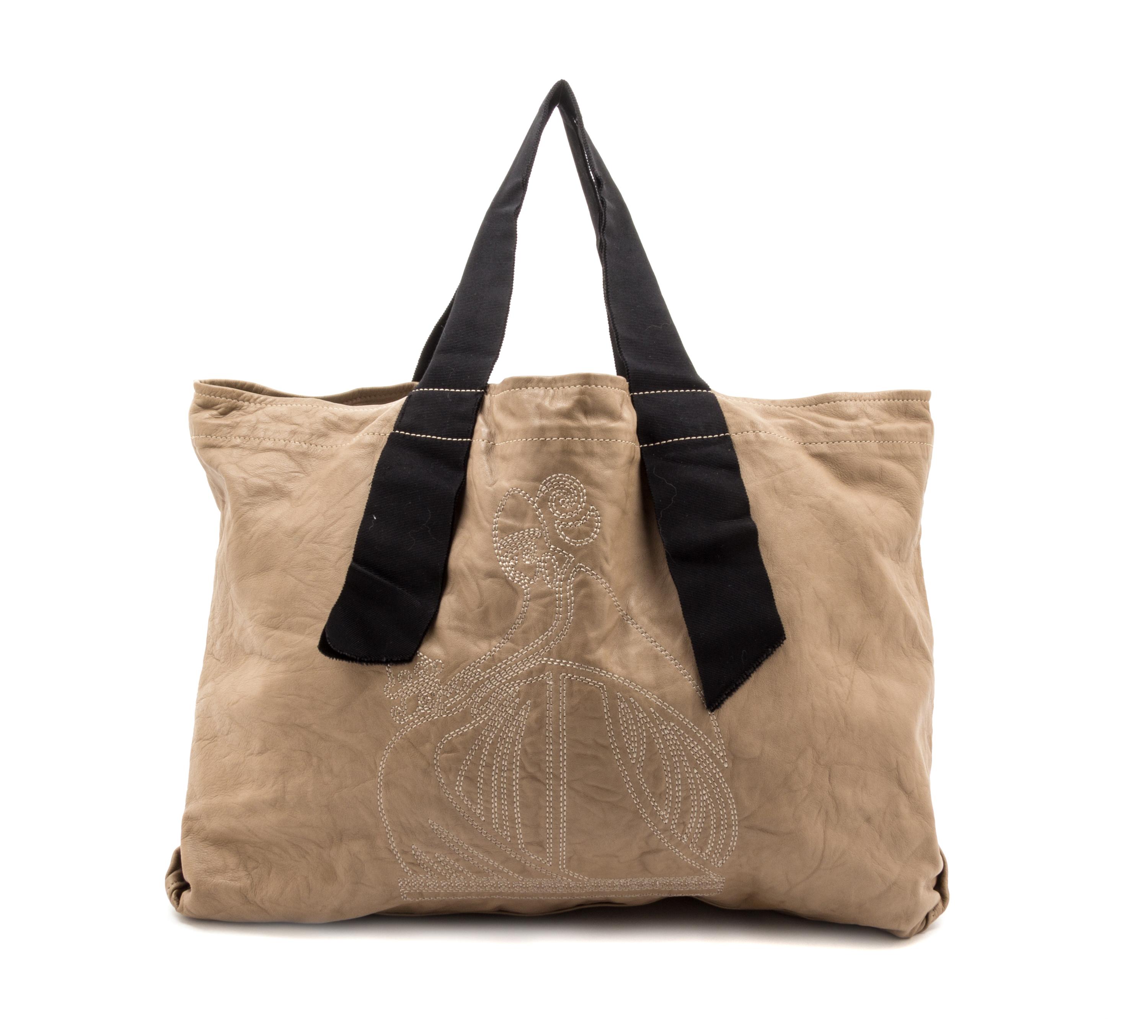 A Lanvin Taupe Leather Tote, 20" x 13.5" x 2".